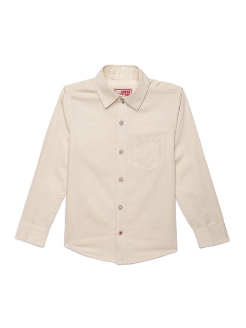 Under Fourteen Only Kids Cream Solid Shirt-picture-34
