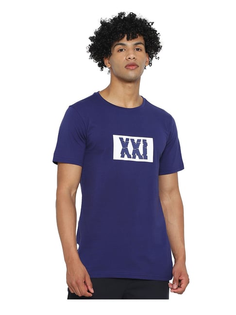 Buy Forever 21 Blue Graphic Print T-Shirt for Men Online Tata CLiQ