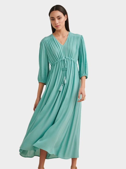 aqua maxi dress