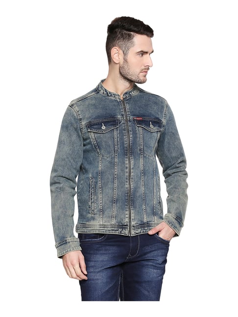 denim jacket chinese collar