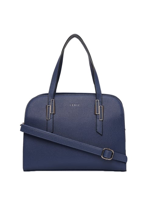 Buy CERIZ Barbarella Navy Solid Medium Handbag For Women At Best