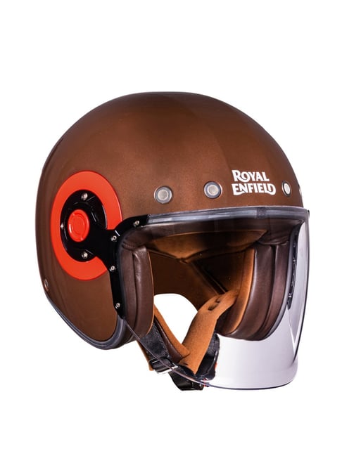 Royal Enfield Spirit J1D Open Face Helmet Gloss Mid Brown L