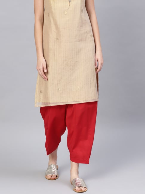 Saadgi Red Cotton Salwar