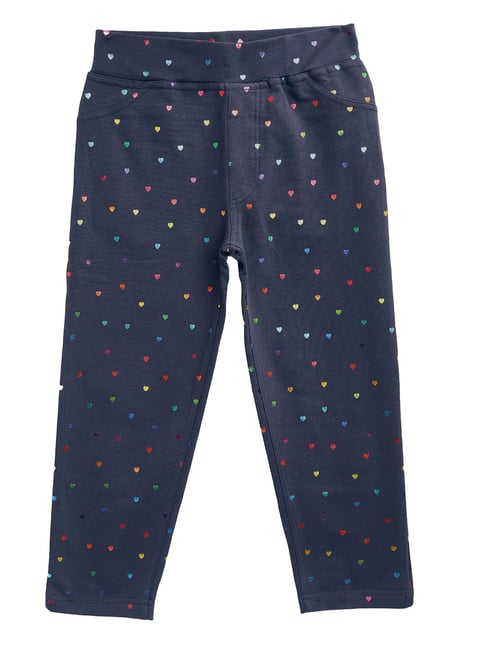 Nauti Nati Kids Blue Printed Jeggings