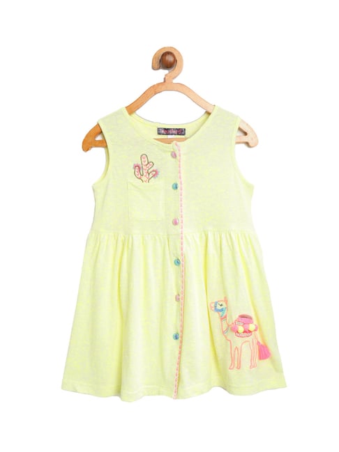 Nauti Nati Kids Yellow Embroidered Dress