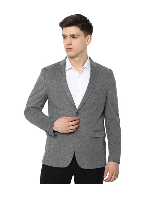 Buy Louis Philippe Grey Linen Slim Fit Striped Blazer for Mens Online @  Tata CLiQ