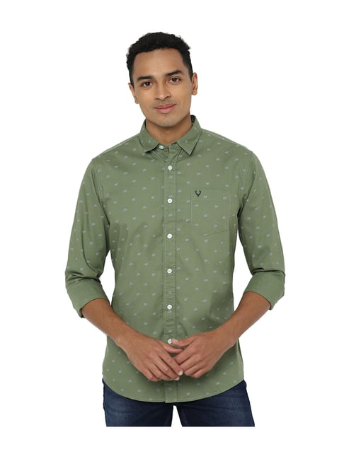 Allen Solly Green Printed Shirt 