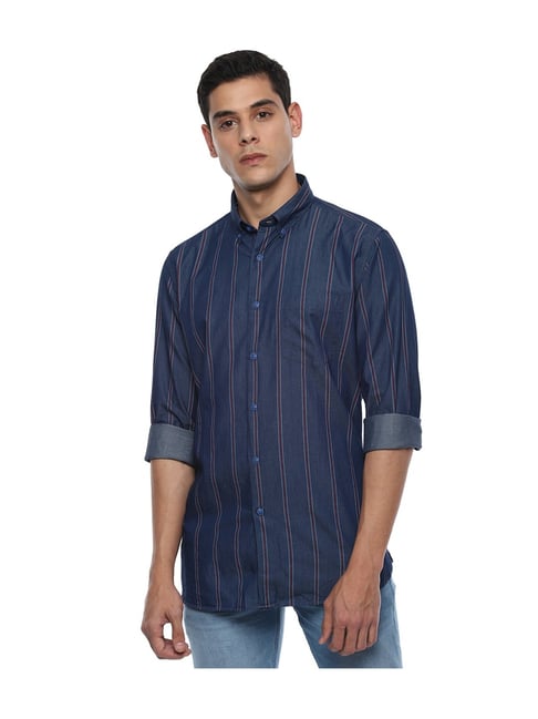 French Connection denim shirt in mid wash blue | ASOS