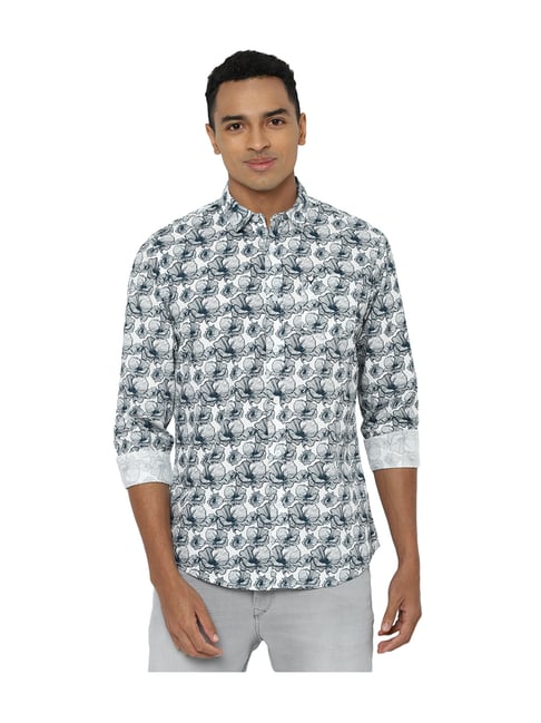 Allen Solly White Printed Shirt 