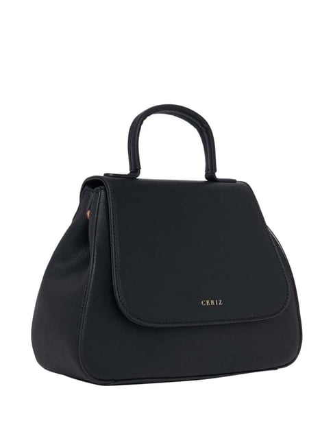 Buy CERIZ Marsilie Black Solid Medium Handbag For Women At Best