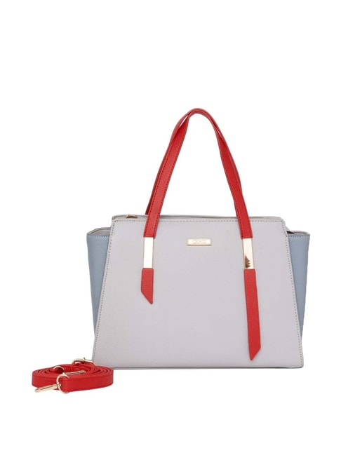 CERIZ Ysabelle Grey Solid Medium Tote Handbag Price in India
