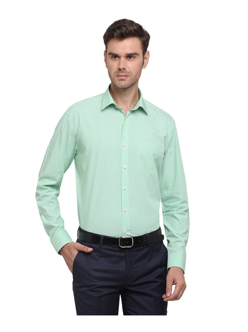 Buy JadeBlue Pastel Green Regular Fit Shirt for Men Online @ Tata CLiQ