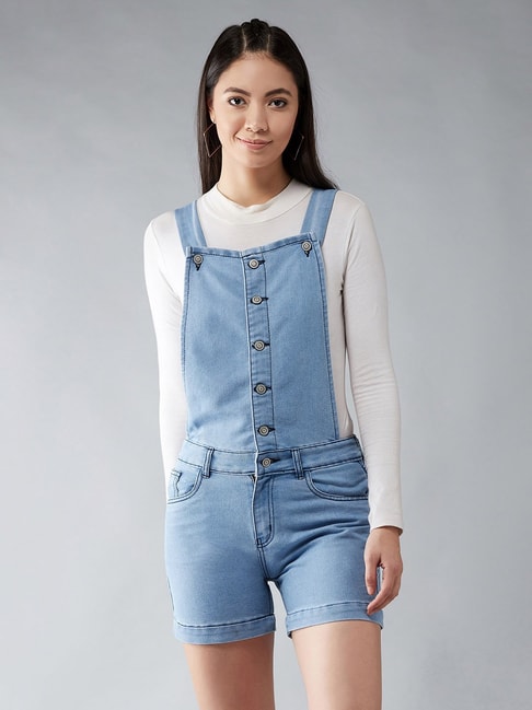 Sunisery Women Denim Overalls Dungarees Strappy Romper Ladies Jumpsuit Cool  Style Ripped Jeans Streetwear - Walmart.com