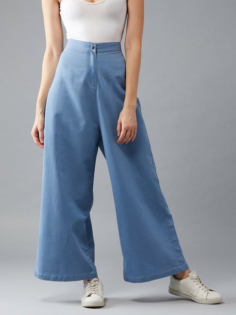 Regular Fit Women Light Blue Trousers Price in India  Buy Regular Fit Women  Light Blue Trousers online at Shopsyin