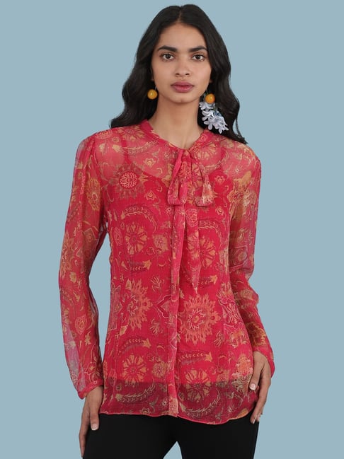 aarke Ritu Kumar Pink Floral Print Shirt Price in India