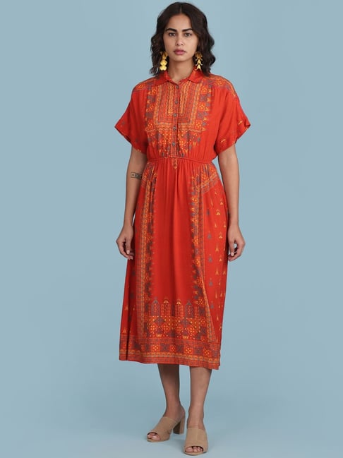 Buy aarke Ritu Kumar Red Printed Dress for Women Online Tata CLiQ