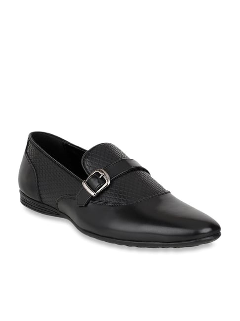 Carlton London Men's Black Monk Shoes