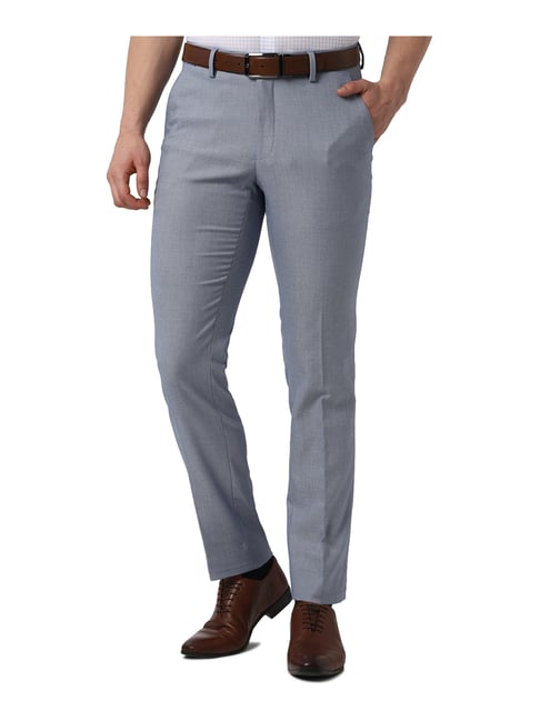 Buy Peter England Blue Slim Fit Flat 