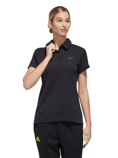 Buy Adidas Black Regular Fit Htrdy Polo T-Shirt for Women Online