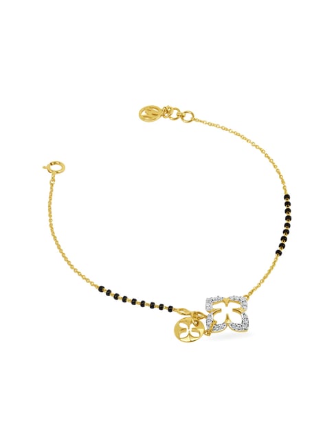 Mia by Tanishq Clover Forever 14k Gold Diamond Mangalsutra Bracelet