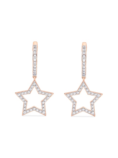 Sechic 14k Gold Star Hoop Earrings