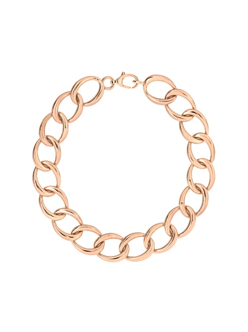 Rose Gold Chunky Cuban Link Chain Bracelet  Classy Women Collection