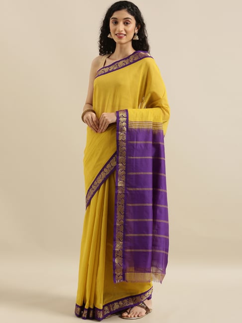 Purple & Violet Colored Sarees in Plain & Designer Styles