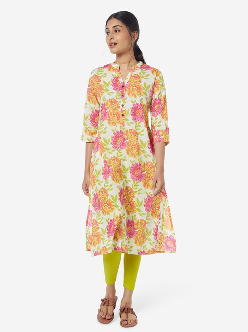 Buy Utsa by Westside Lime Floral Print Straight Kurta for Women Online @  Tata CLiQ