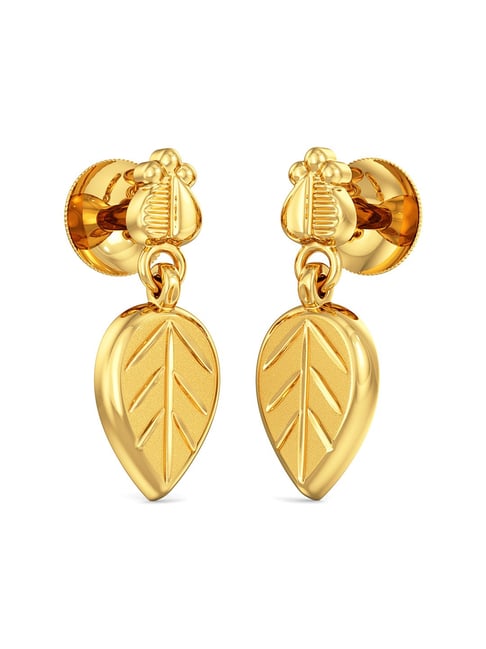 Buy Joyalukkas 18k Yellow Gold and Diamond Stud Earrings online   Looksgudin