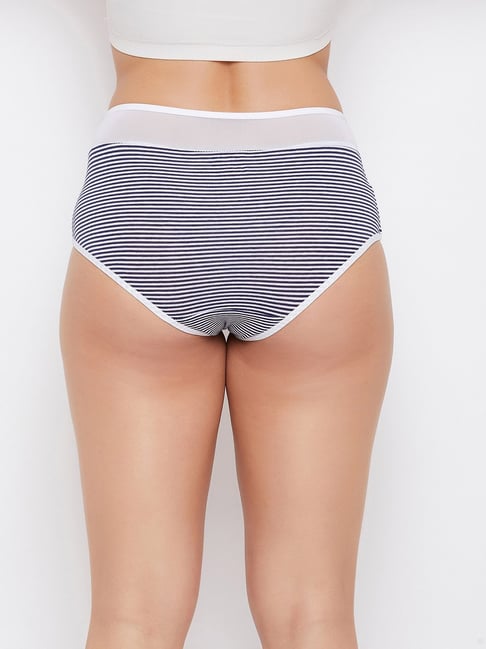 Buy CLOVIA Mid Waist Geometric Print Hipster Panty in White with Inner  Elastic - Cotton