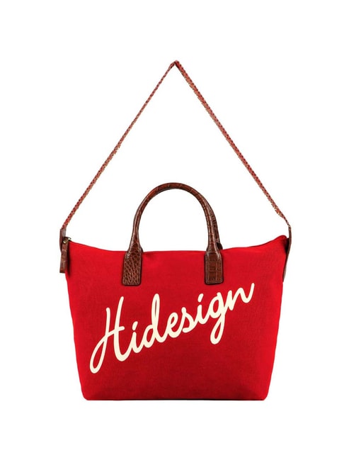 Hidesign Mthrs Red Printed Medium Tote Handbag Price in India