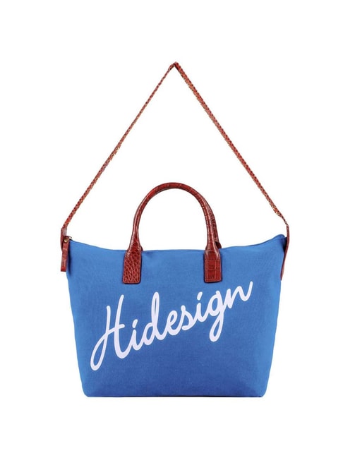 Hidesign Mthrs Blue Printed Medium Tote Handbag Price in India