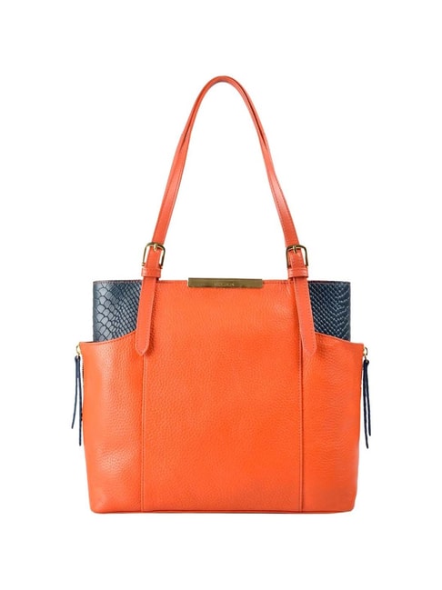 Hidesign Ecom Orange Solid Medium Tote Handbag Price in India