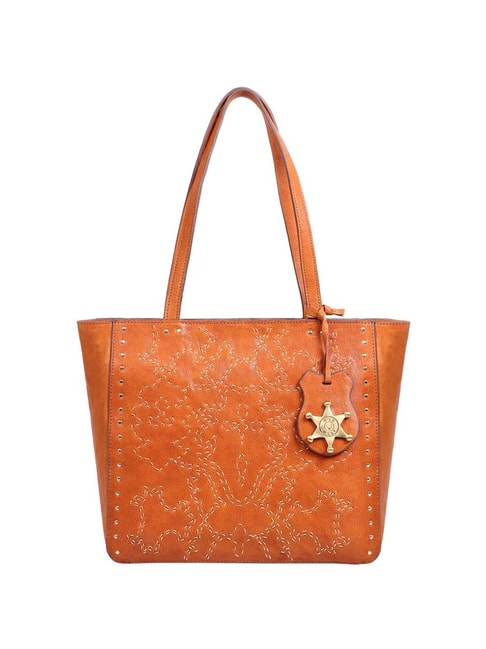 Hidesign Wild Tan Textured Medium Tote Handbag Price in India