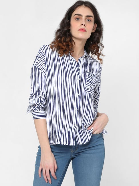 Vero Moda Purple \u0026 White Striped Shirt 