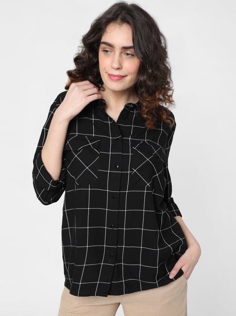 Vero Moda Black Chequered Shirt Price in India