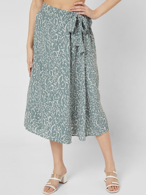 Vero Moda Green Printed A-Line Skirt Price in India