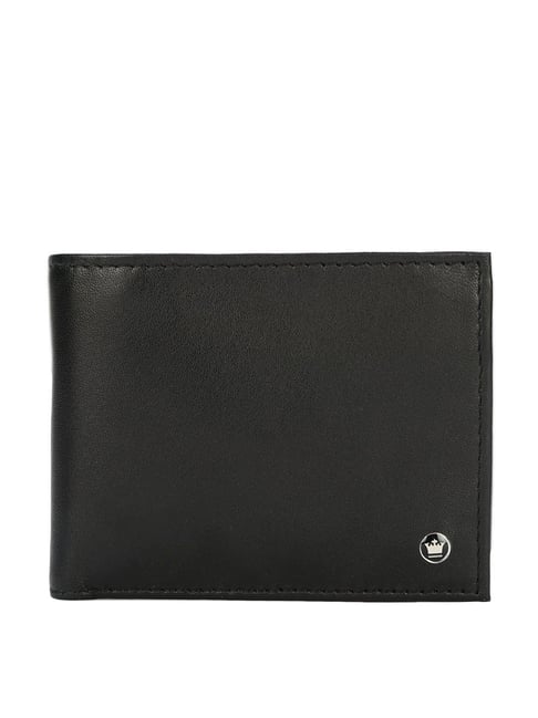 Louis Philippe Men Black Solid Bifold Made from Premium Leather Card Wallet-picture-11