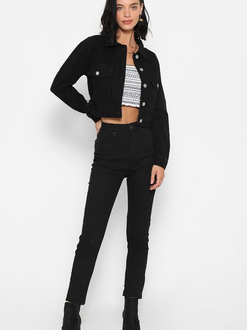 Zara  Jackets  Coats  Cropped Black Jean Jacket From Zara  Poshmark