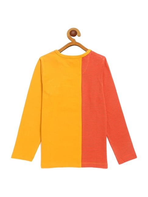 Buy Ladore Kids Mustard & Orange Color Block Pattern T-Shirt for Boys  Clothing Online @ Tata CLiQ