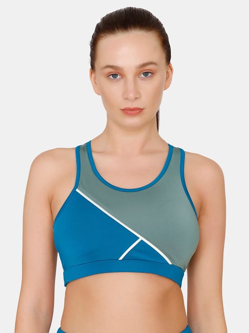 Buy Zelocity by Zivame Blue Non Wired Padded Sports Bra for Women Online @ Tata  CLiQ