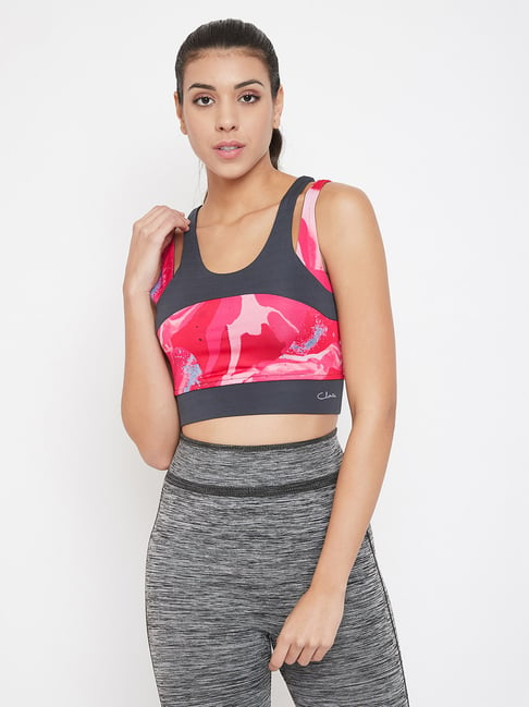 Buy Clovia Grey Non Wired Padded Sports Bra for Women Online @ Tata CLiQ