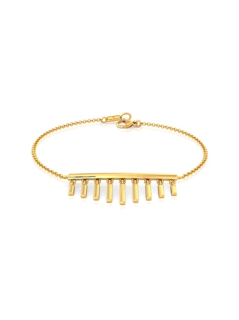 Buy Bar Bracelet Thin Gold Bar Bracelet 14K Solid Gold Bracelet Online in  India  Etsy