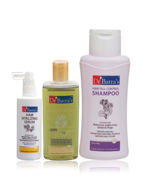 Buy Dr Batras Hair Care Kit  Hair Oil 200 ml Shampoo 200 ml  Conditioner 200 ml  Hair Vitalizing Serum 125 ml 1s Online at Best Price   Hair Treatment