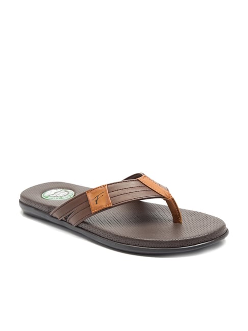 Franco Leone Men's Brown Flip-Flops