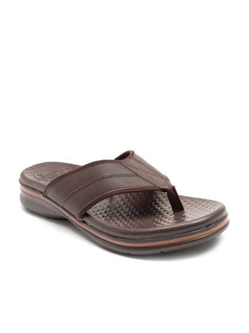 Franco Leone Men's Brown Flip-Flops