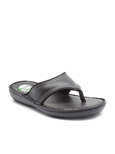 Franco Leone Men's Black Flip-Flops