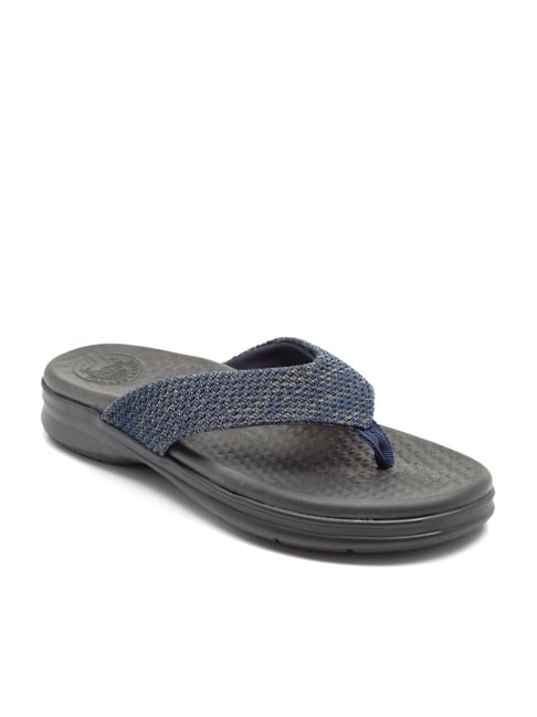 Franco Leone Men's Blue & Black Flip-Flops