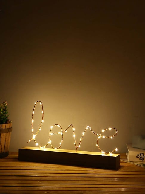 Tayhaa Brown Decorative Table Light with Base - Set of 1