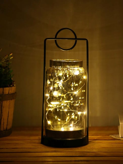 Tayhaa Black & Grey Typographic Frame with LED Light - Set of 1